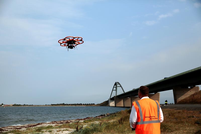 Vorbereitungen Drohnenflug Fehmarnsundbrücke © DB Netz AG